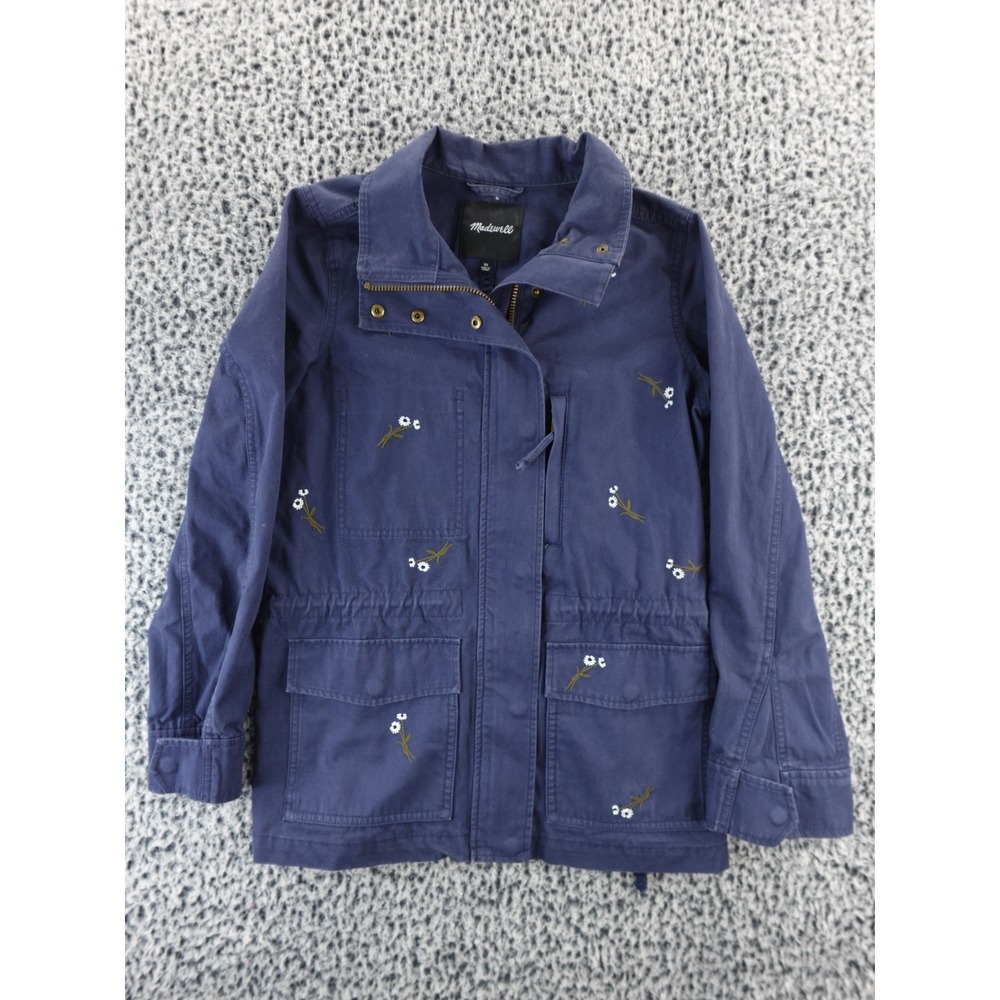 Madewell Embroidered Passage Jacket in Navy Blue‎ Color Women's Size XS